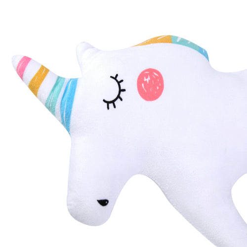 Rainbow Unicorn White Baby Pillow