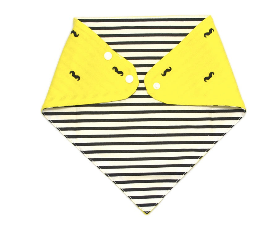 Black Striped Yellow Baby Bandana Bib 