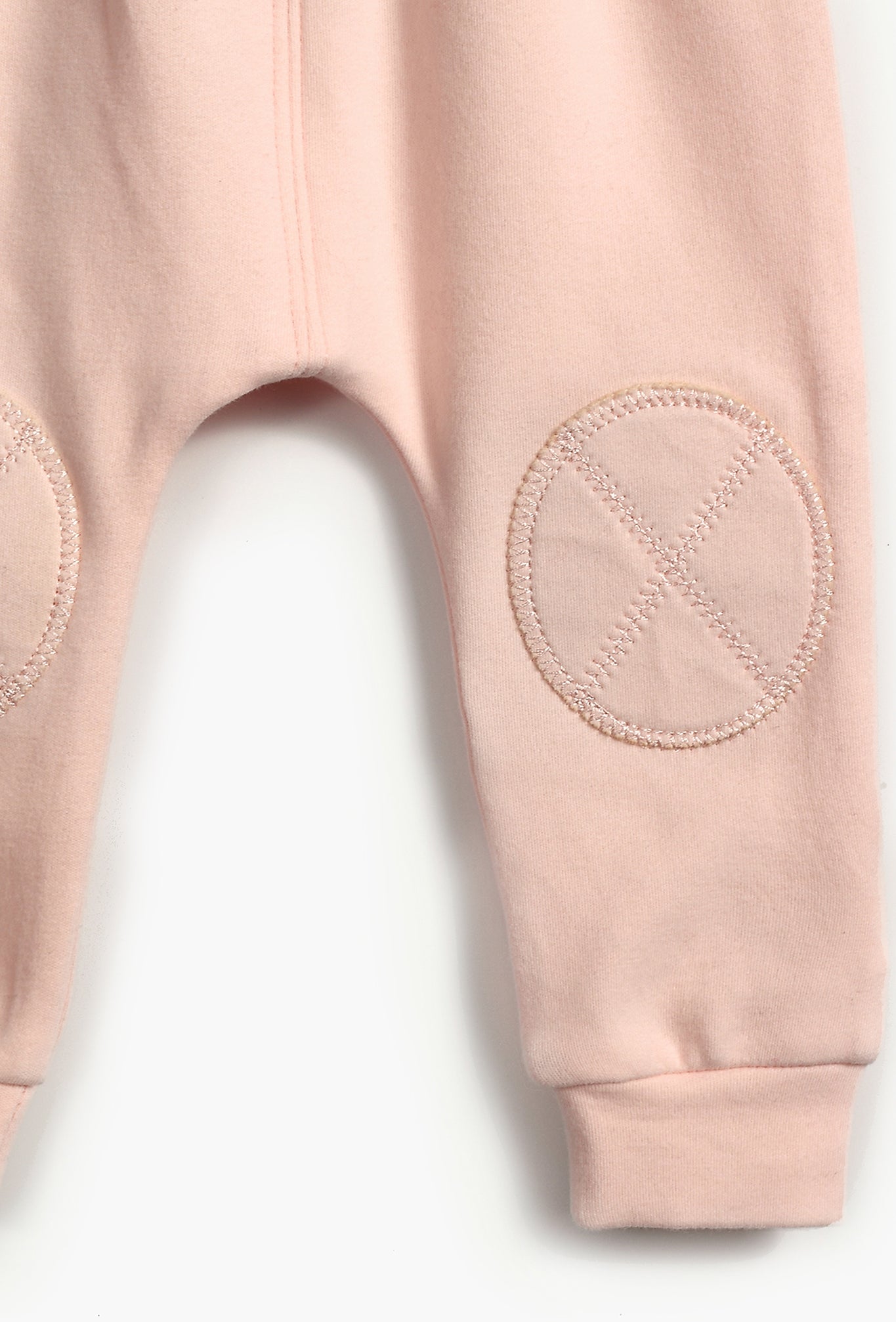 Pink Sweatpants with Knee Patches for Baby Girl