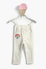 White Tailored Rainbow Baby Girl Pants
