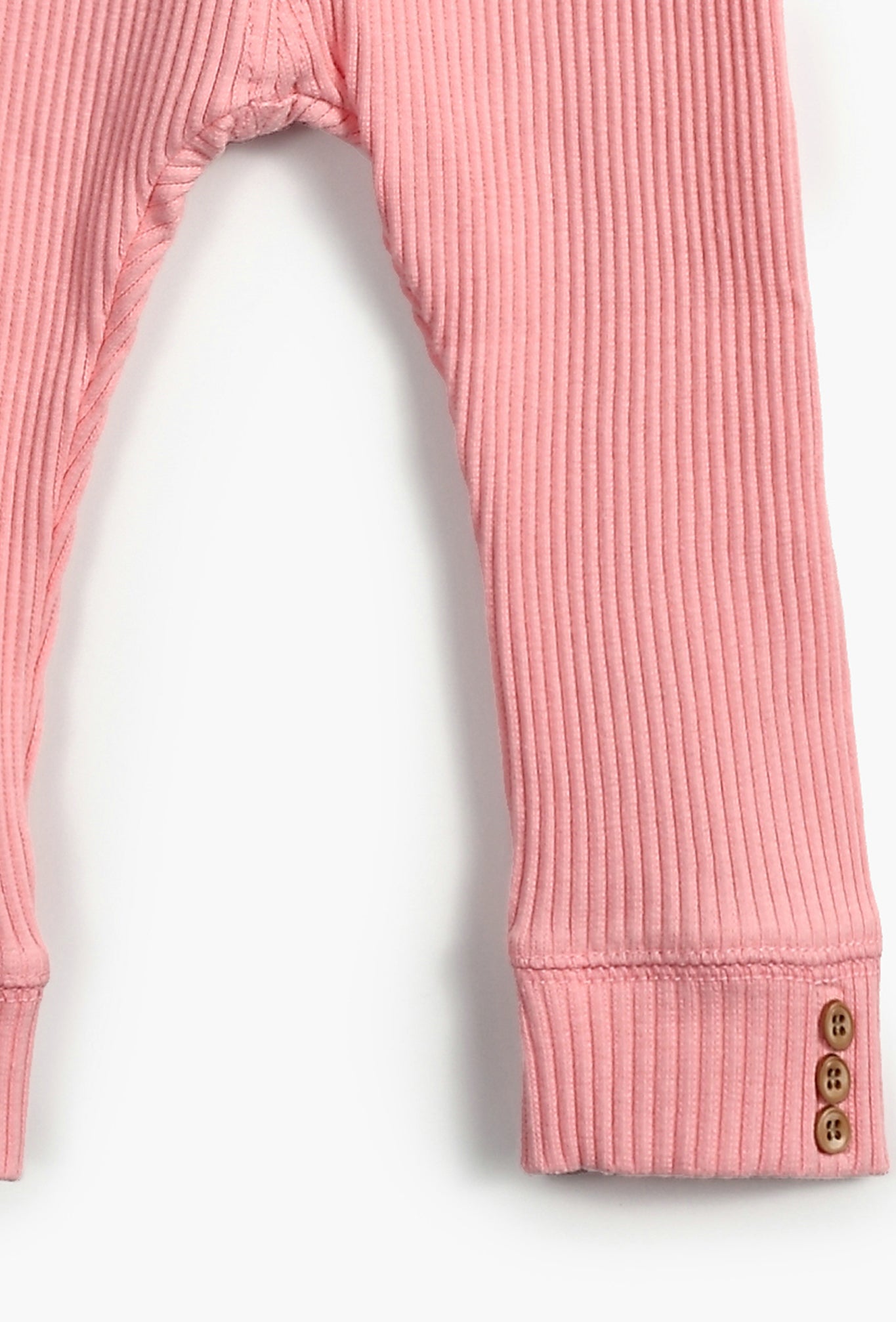 Pink Ribbed Cotton Leggings - Baby Girl