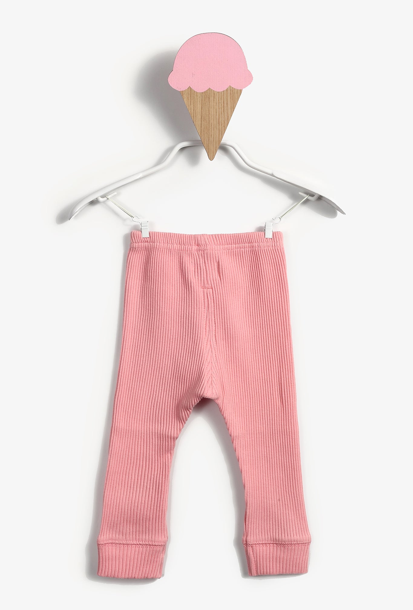 Ribbed Cotton Leggings - Pink - Kids
