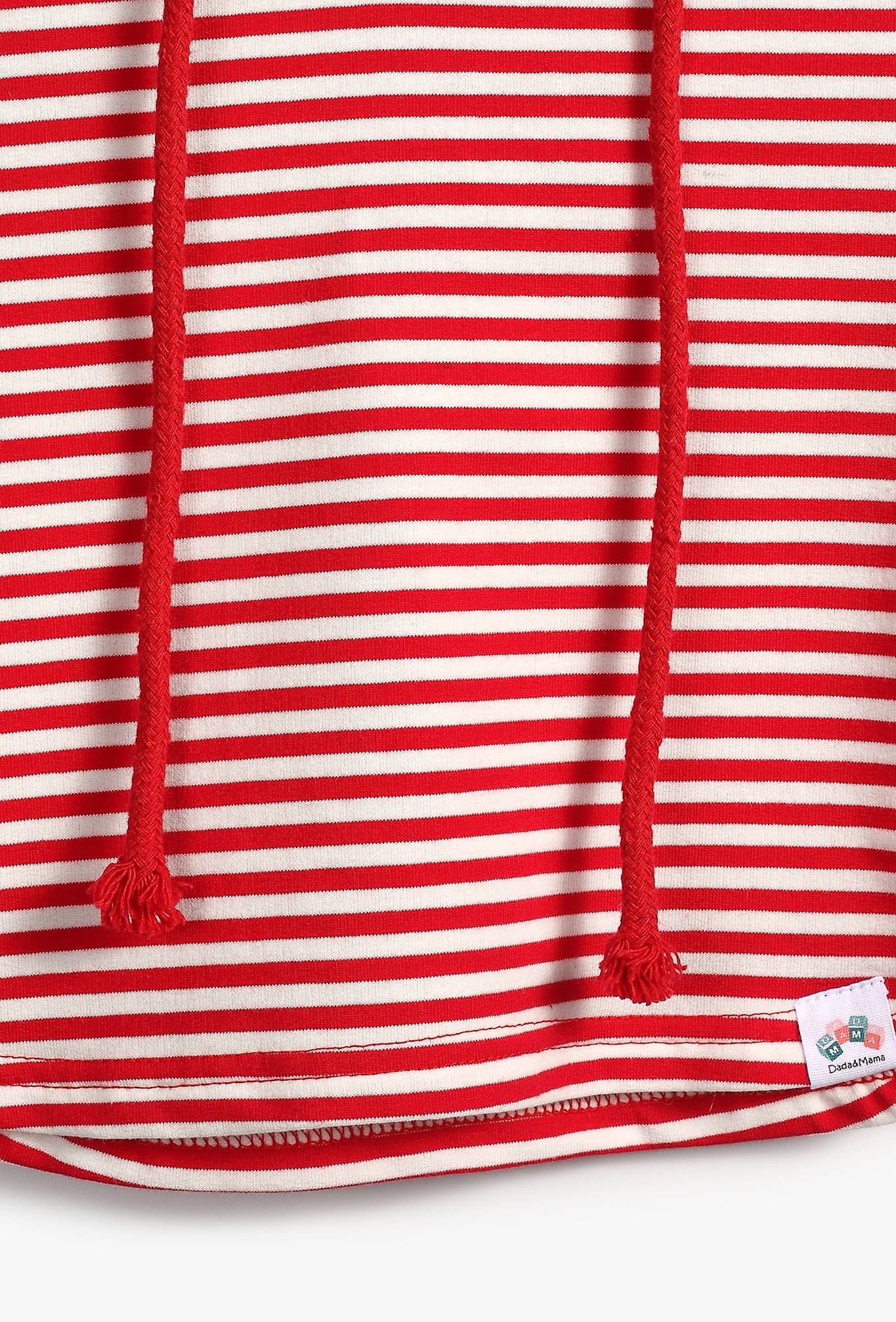 Red Striped Hooded Top for Baby Girl