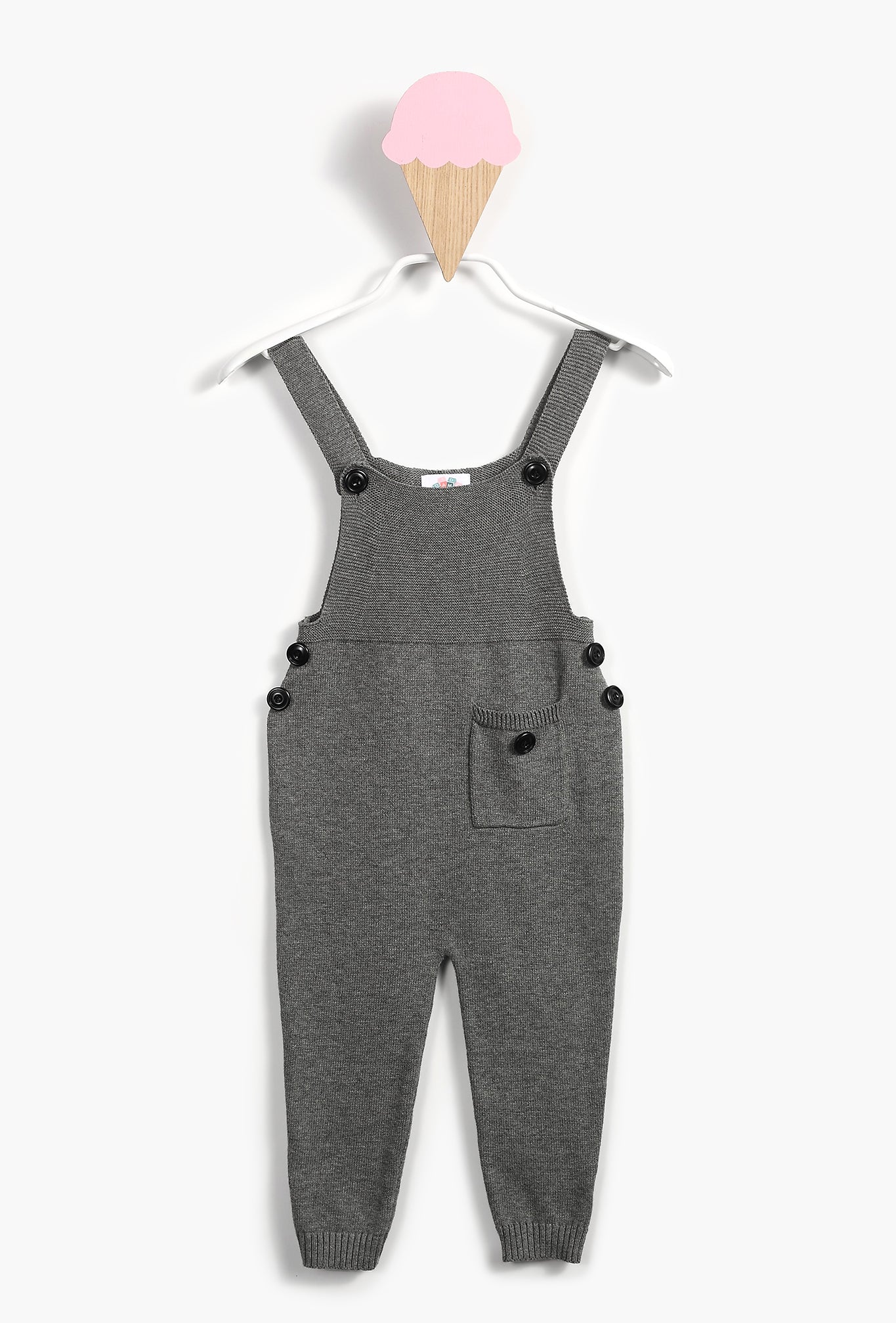 Baby Girl Grey Olivia Knit Overall
