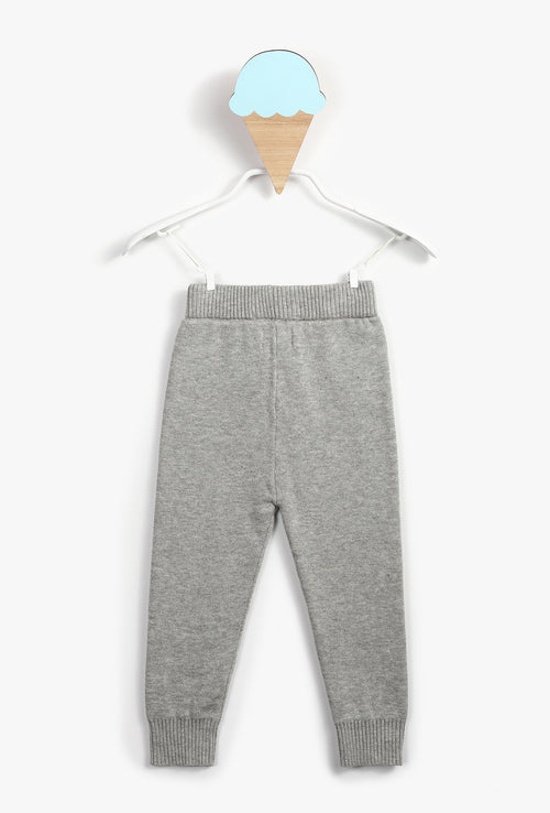 Grey Baby Boy Star knit Leggings