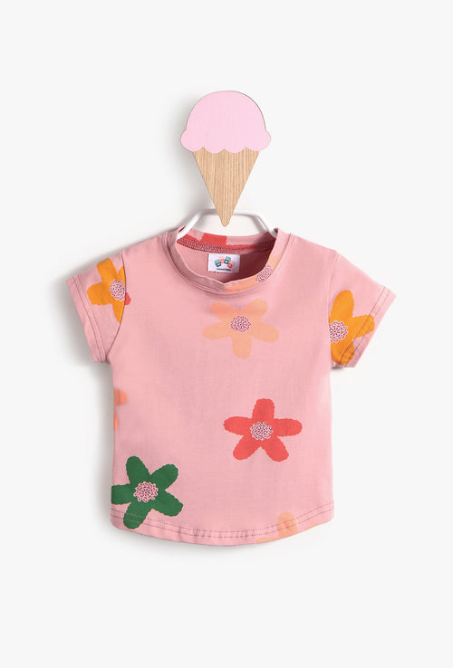 Floral Pink Baby Girl Tshirt 